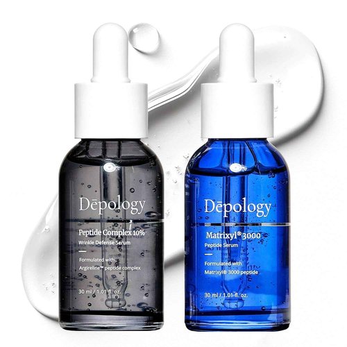 Depology Peptide Serum Duo, MATRIXYL® 3000 + Peptide Complex 10% Wrinkle Defense, Argireline™, Hydrating Face Serum Targets Dynamic Wrinkles