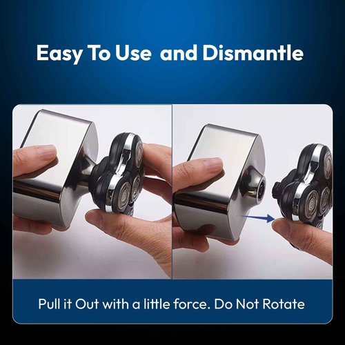 5D Electric Head Shaver for Bald Men – Waterproof Wet/Dry Razor – USB-C Fast Charge – 6-in-1 Grooming Kit with Beard & Nose Trimmer – Cordless, Portable, Travel-Friendly Head Shaver