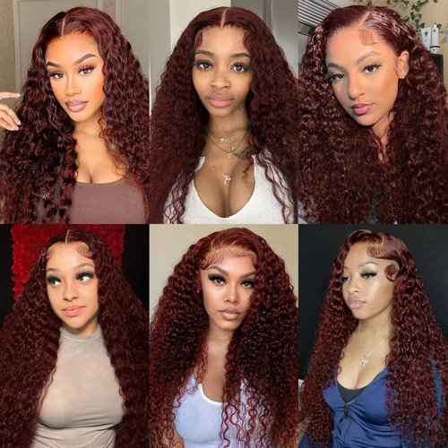 30 32 34 Inch Reddish Brown Bundles Human Hair Copper Red Water Wave Bundles Unprocessed Peruvian Virgin Remy Hair 3 Bundles Reddish Brown Wet and Wavy Human Hair Bundle 100g/Pc