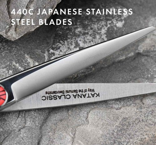 Katana Classic Left Handed Professional 6.5" Lefty Hair Shear Set by Tokko Shears, 440C Japanese Steel Left Hand Haircut Regular & Thinning Scissors for Barbers and Salon Professionals