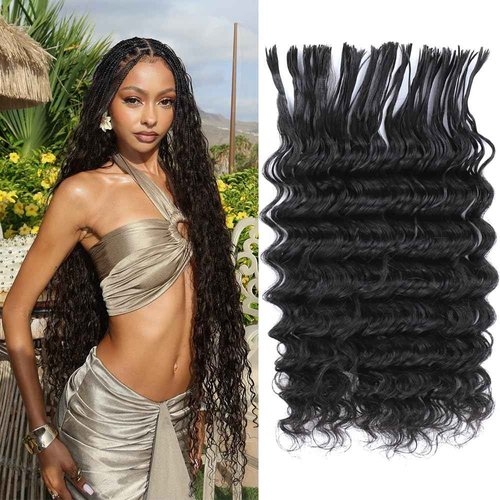 Ssawhair Pre-Divided Deep Wave Bulk Human Hair For Boho Braids Double Drawn Curly Virgin Human Hair Bulk For Braiding Hair Extensions 20Inch 100g 320Roots