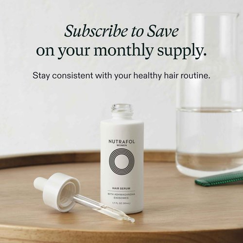 Nutrafol Women's Hair Serum, Supports Visibly Thicker and Stronger Hair, Vegan, Lightweight and Fast-Absorbing - 1.7 Fl Oz, 1 Bottle