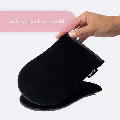 Loving Tan Deluxe Bronzing Mousse, Medium (2 Pack) + Deluxe Applicator Mitt - Streak Free, Natural looking, Professional Strength Sunless Tanner - Cruelty Free, Naturally Derived DHA - 4 FL Oz