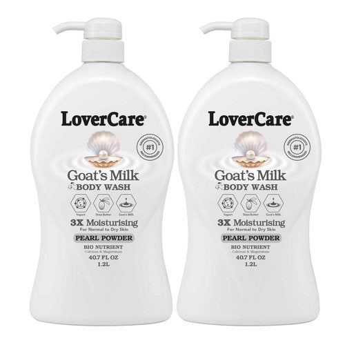 Lover's Care Goat's Milk Moisturizing Body Wash Shower Cream Pearl 40.7 Fl.Oz- Pack of 2…