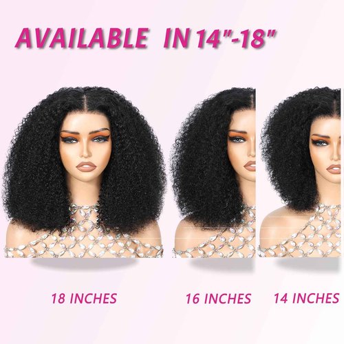 ijoy 18 Inch KinkyCurly Wig Human Hair 13x4 Natural Black Lace Front Wigs Afro Curl Full and Thick 180 Density Brazilian Virgin Human Hair Wig for Black Women Afro kinky Curly