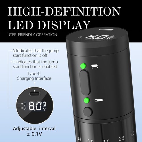 Tattoo Kit Tattoo Gun kit,Complete Tattoo Machine Kit,Xnet E1 Adjustable Stroke Tattoo Pen with Dual Batteries 2000mAh Power Supply,40pcs X-ray Cartridge Needles Set for Beginners