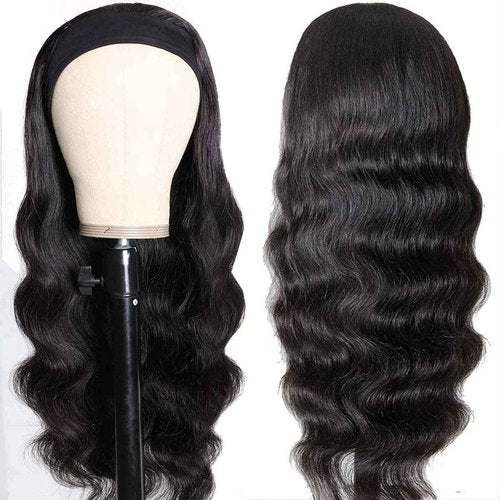 higher Body Wave Headband Human Hair Wig 22 Inch Glueless None Lace Front Wig Brazilian Virgin Hair Wear and Go Wigs for Black Women 150% Density Wigs Natural Color