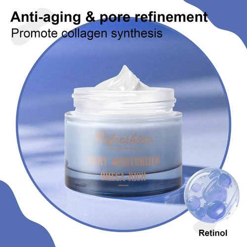 SKSOYT Midnight Recovery Omega Botanical Night Cream, Anti-Wrinkle Face Moisturizer with Omega 3, Omega 6, Vitamin C & Hyaluronic Acid, Plumps & Replenishes Skin Barrier – 1.7 fl oz