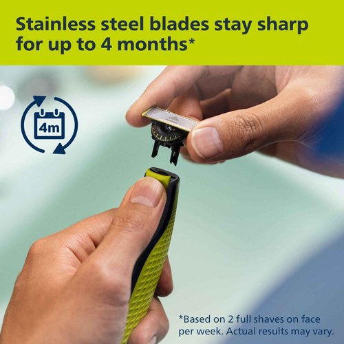 Philips Norelco OneBlade 360 with Connectivity Face & Body Hybrid Electric Trimmer & Shaver, QP4631/90 + Philips Norelco Genuine OneBlade 360 Blade Replacement Blades, 2 Count, QP420/80