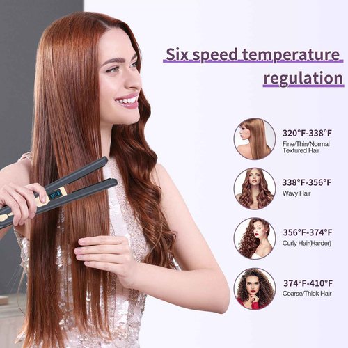 WISDAS Wireless Hair Straightener and Curling Irons Ceramic Plate Diamond Grade Negative ions Flat Iron Hair Straightener Reduces frizz Smoother More Shiny(Blue)