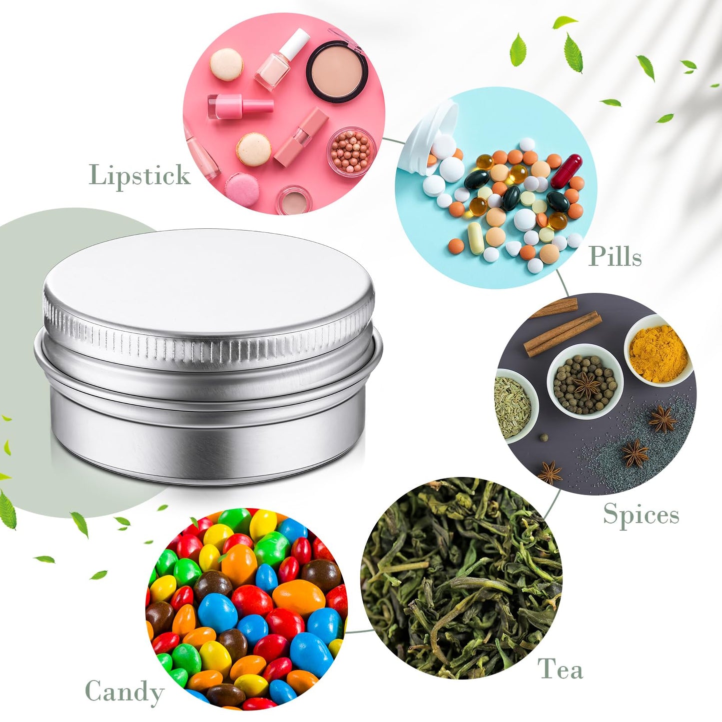 300 Pcs 1 oz Salve Tins with Lids Bulk Lip Balm Containers Round Metal Containers with Screw Top Lids Aluminum Silver Tin Cans for DIY Salve Candle
