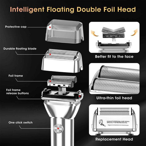 QREEYX Professional Hair Clippers for Men, Cordless Hair Clippers T-Blade Trimmer Nose Hair Trimmer Electric Shaver Set, Haircut Grooming Kit with LED Display, for Barber, Ideal Gift for Him