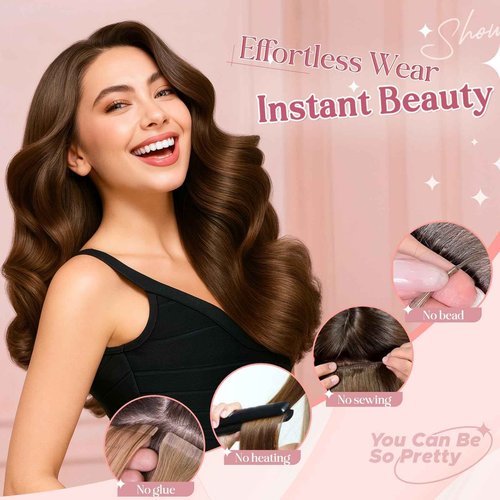 SEGOHAIR Clip In Hair Extensions for women One Piece 5 Clips Real Human Remy Hair Extension Long Straight Hairpieces for women 18 Inches #4P27 Medium Brown mixed Dark Blonde