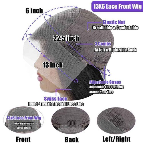 Redice Human Hair Wigs for Women - HD Transparent Lace Front Wigs, 200% Density, Glueless, Body Wave, Pre Plucked with Baby Hair, 26 Inch