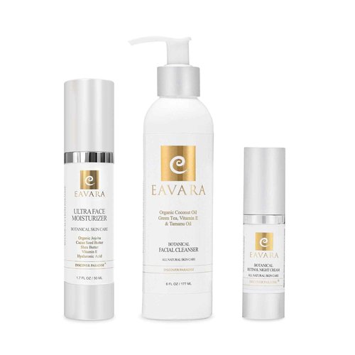 Organic Ultra Face Moisturizer, Natural Facial Cleanser and Retinol Night Cream