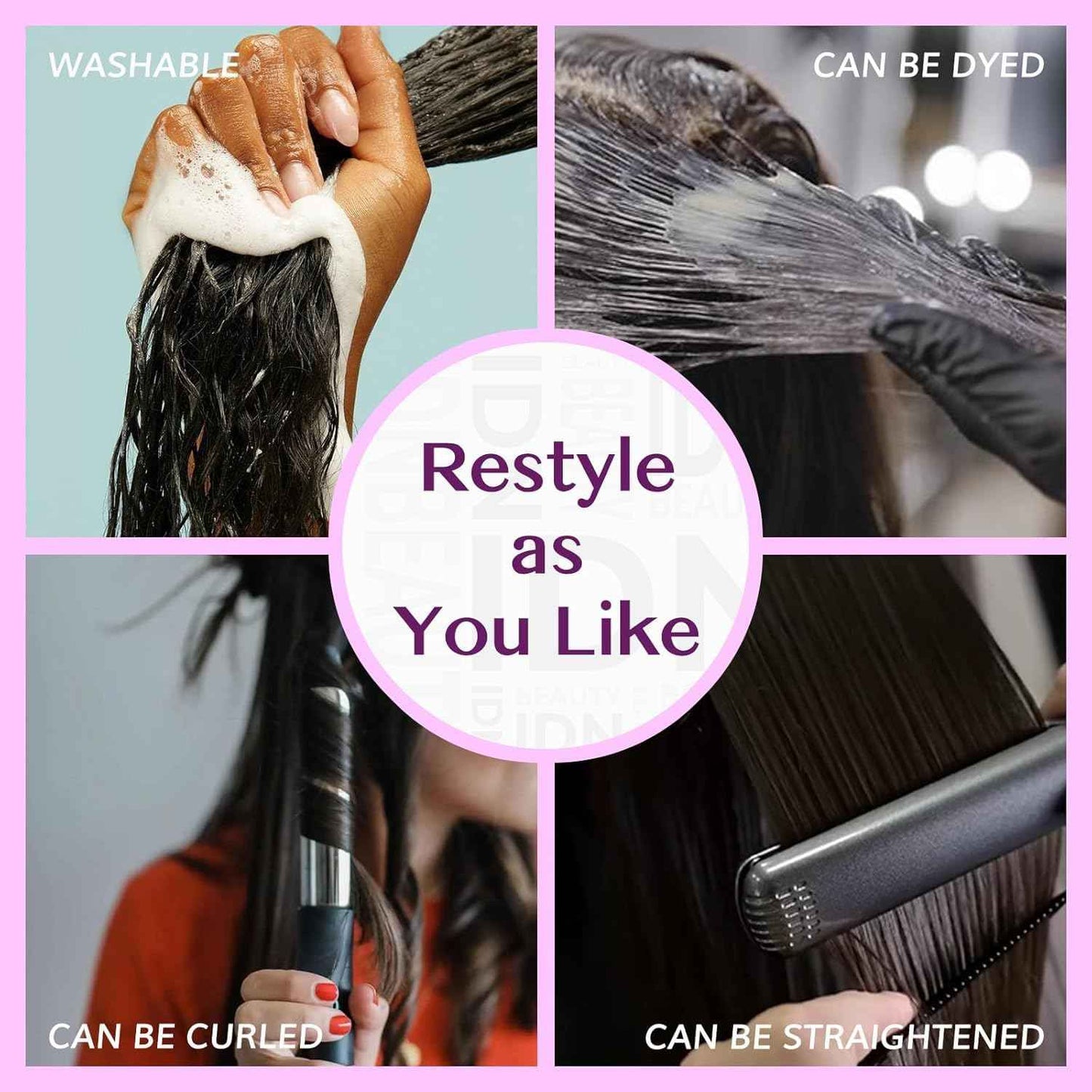 IDN BEAUTY Genius Weft Body Wave Clip In Hair Extensions Human Hair For Black Girl Women, Virgin Hair Longer Lifespan, Invisible Seamless PU Weft Clip Ins, 16 Inch 110g 7Pcs Natural Black