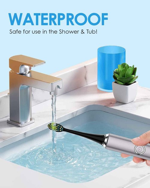 Voom Sonic Pro 7 Electric Toothbrush for Adults, Sonicare Electric Toothbrush with 40000 VPM w/ 5 Deep Clean Modes, Rechargeable Toothbrushes Fast Charge 4 Hours Last 8-Weeks