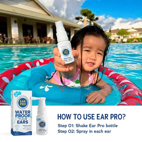 EarPro Natural Swimmer Ear Spray for Kids & Adults – Block Water Before Swimming, Surfing or Diving - Replace Ear Plugs – Safe & Easy Protection Against Trapped Water – 4 Pack, Up to 800 Sprays.