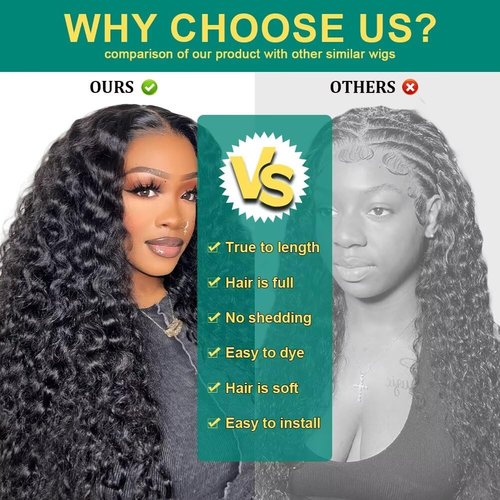 Sweetie 22 Inch Deep Wave Lace Front Wigs Human Hair 210% Density 13x4 HD Transparent Lace Frontal Wigs Deep Curly Human Hair Wig for Women 12A Deep Curly Wigs Human Hair Pre Plucked with Baby Hair