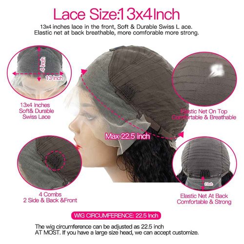 Burgundy Lace Front Wigs for Black Women 24 Inch 99J Deep Wave Wigs 13x4 Transparent Lace Frontal Wigs Glueless Wet and Wavy Red Colored Curly 100% Human Hair Wig Pre Plucked Brazilian Virgin Hair