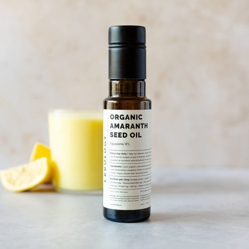 Erbology Organic Amaranth Oil 3.4 fl oz - Cold-Pressed - Rich in Squalene (8%) and Vitamin E (580% RI) - Regenerate and Nourish - No Additives or Preservatives - Sustainably Sourced - Vegan - GMO-Free