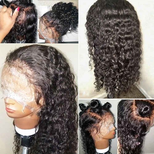 JYZ Burmese Curly Hair Lace Front Wigs Human Hair 180% Density Pre Plucked Bleached Knots with Baby Hair 13X4 HD Lace Brazilian Wet Raw Human Hair Wigs 20 Inch Free Part Natural Color