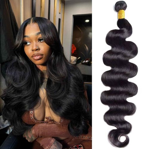 Natura Brazilian Body Wave 34 inch Unprocessed Remy Hair 12A Single Bundle (Black)
