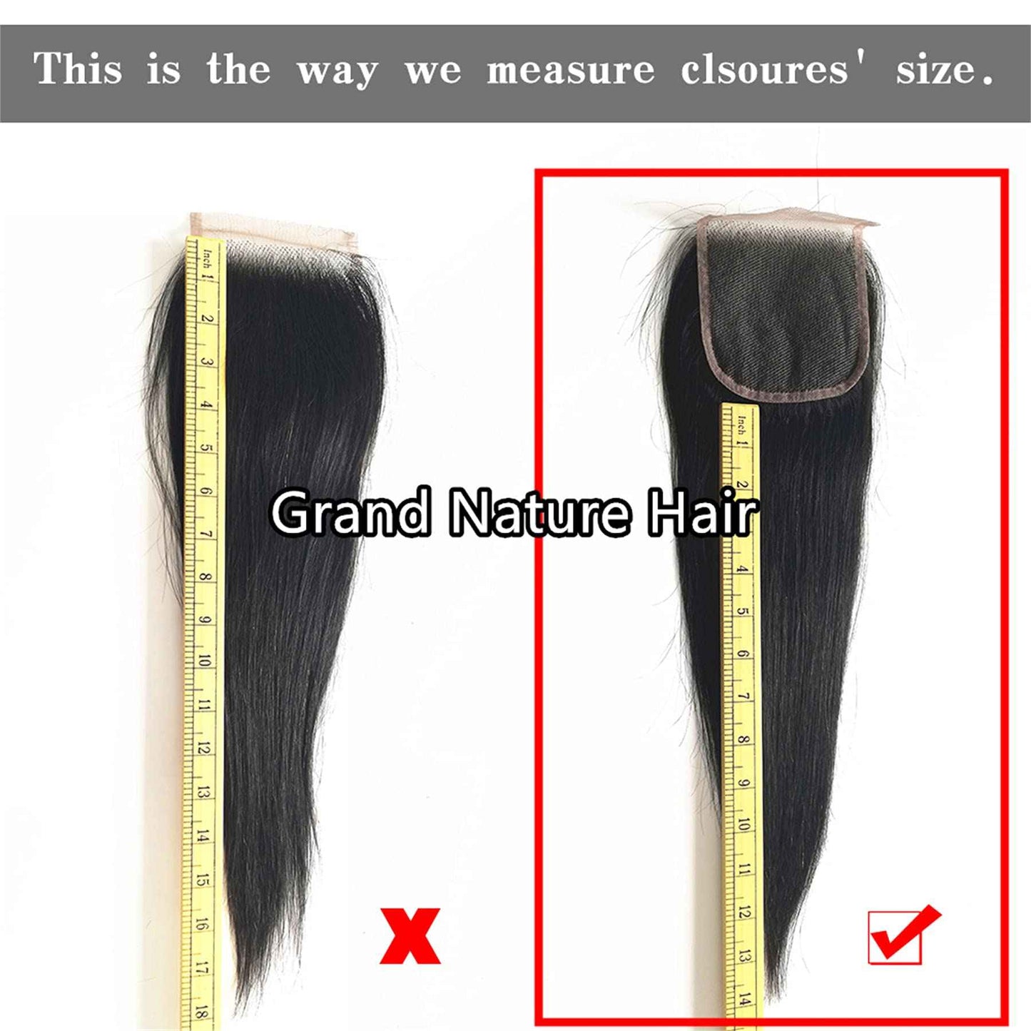 Grand Nature HD Lace Frontal Closure - 13x6, 5x5 Body Wave, 4x4 Straight, 13x4 Frontal