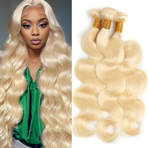 613 Blonde Body Wave Bundles Human Hair 14 16 18 Inch 100% Unprocessed Virgin Hair Extensions 12A Quick Weave Bundles Human Hair Double Weft