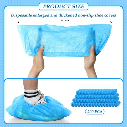 Chicingyou Disposable Slippers for Guest 36 Pairs Velvet Slippers and 400 Pieces Disposable Non Slip Thick Extra Long Shoe Covers for Indoor Outdoor Use