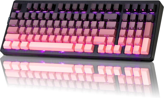 ZORNHER ZH980 Wireless Mechanical Gaming Keyboard,95% Green Hot-Swappable Custom Creamy Keyboard with Number Pad,Lighted Up PBT Dipped Keycaps,Pre-Lubed Linear Switches,RGB Backlit,2.4GHz/USB-C/BT5.0
