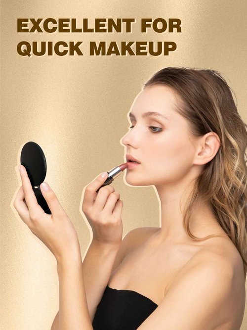 Qislee Compact Mirror Bulk, Round Makeup Mirror for Purse, Set of 96 (Black)