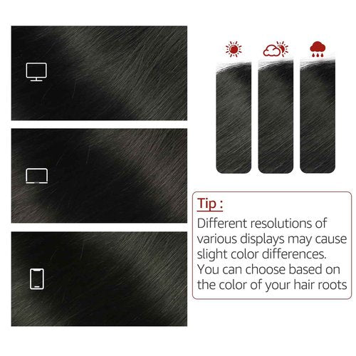 SAFIRENY Invisible Wire Hair Extensions Real Human Hair, 22 Inch 85g Jet Black Hair Extensions Seamless Fish Line Hair Extensions Natural Look Real Hair Extensions for Women(#1-22inch)
