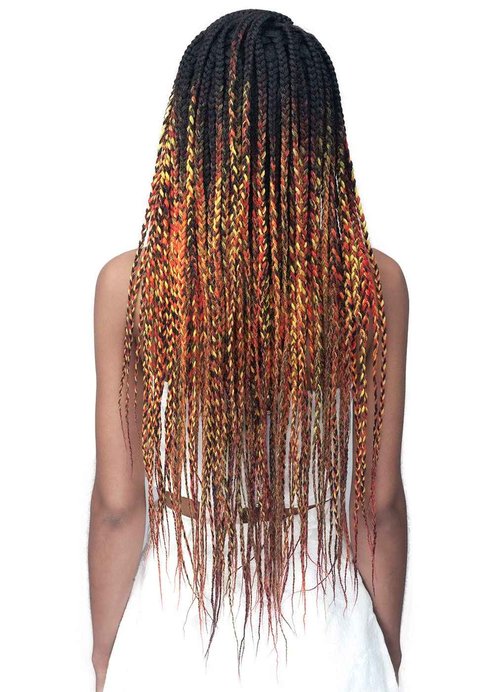 Bobbi Boss Synthetic Hair 13x5 Frontal Lace Wig - MLF623 KNOTLESS BOX BRAID 30, Natural Style Wig, Hand-Crafted Knotless Triangle Braid (1)
