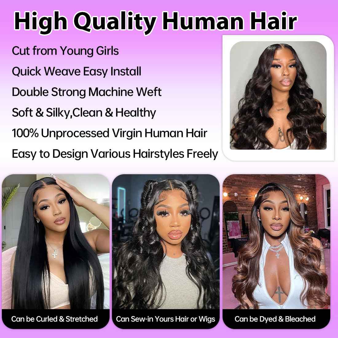 12A Body Wave Bundles Human Hair Raw Human Hair 1 Bundle 28 Inch 100% Unprocessed Brazilian Virgin Weave Body Wave Bundles Deals for Women Quick Weave Wet and Wavy Hair Thick Natural Black