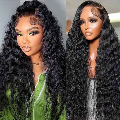 SODLIS 5x5 HD Lace Closure Wigs Human Hair Wear And Go Glueless Wigs Human Hair Pre Plucked With Baby Hair Ready to Go Deep Wave Lace Front Wigs Human Hair for Women (Black, 22 Inch, Curly)