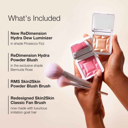 RMS Beauty Redimension Hydra Powder Blush – Hydrating Mineral Powder Blush with Buildable Natural Color, Lightweight Long-Lasting Finish, Clean & Cruelty-Free 0.15 oz