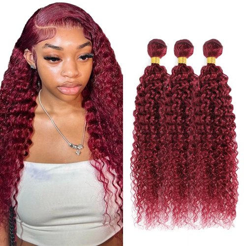 99J Burgundy Bundles Human Hair Wine Red Curly 3 Bundles 24 24 24 inch Brazilian 8A Remy 99j Body Wave Bundle Human Hair Extensions