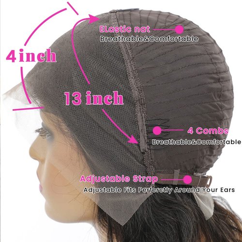 Lace Front Wigs 13x4 HD Transparent Straight Lace Frontal Wigs for Black Women 180% Density Brazilian Virgin Human Hair Wigs Pre Plucked with Baby Hair Natural Hairline (24 Inch, Black Color)