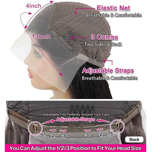 VGIRL Glueless 13x4 HD Lace Front Wigs Human Hair Pre Plucked with Baby Hair 180 Density 10A Straight Transparent Lace Frontal Human Hair Wigs for Black Women Bleached Knots (18 inch, Natural Color)