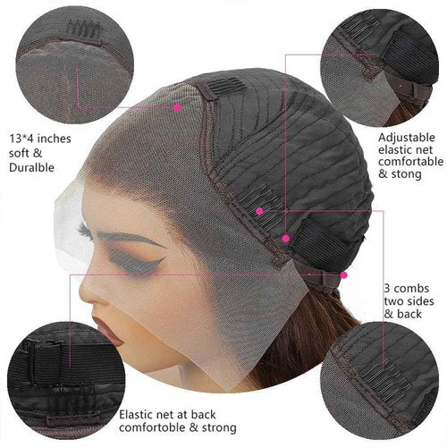 Vibja Honey Blonde Glueless Wigs Human Hair for Black Women 13x4 Body Wave Highlight Ombre HD Lace Frontal Wigs Human Hair 200% Density 4/27 Pre Plucked with Baby Hair 24 Inch