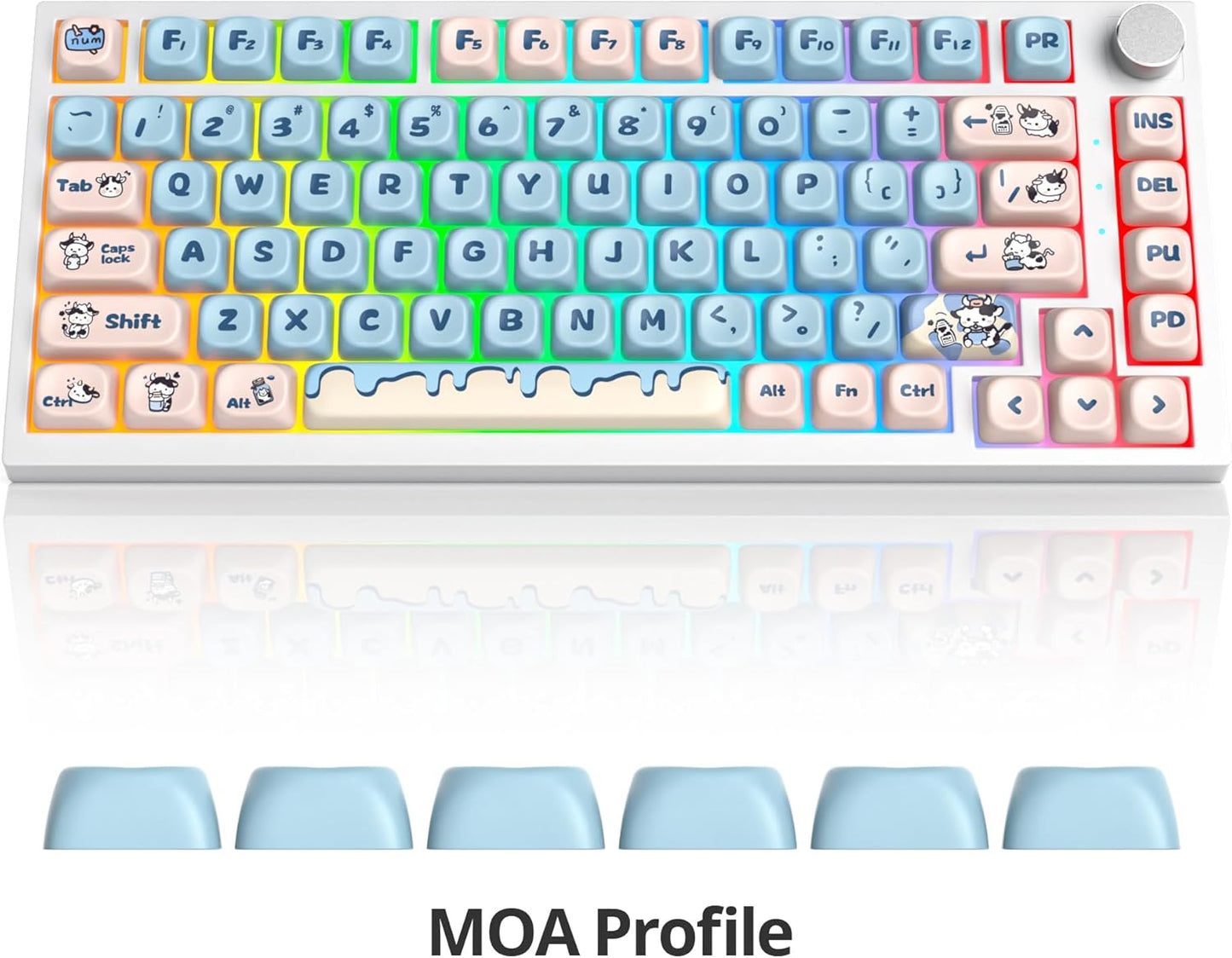 61 PBT Game keycap, 60% Backlight with Key Puller OEM Configuration American Layout, 87/104 Mechanical Keyboard (no Keyboard) (Ahris)