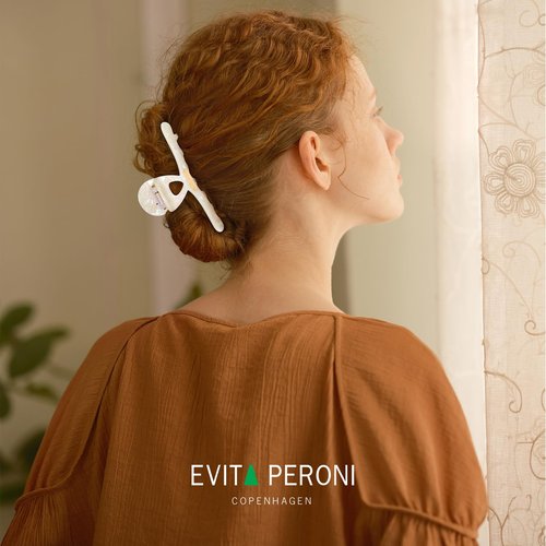 EVITA PERONI Extra Large Hair Clips for Women with Strong Grip Suitable for Oversized hairstyles, Hair Claw Full Clip and Half Clip - White
