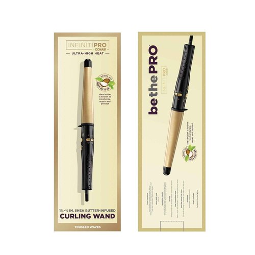 INFINITIPRO BY CONAIR Ultra-High Heat Tourmaline Ceramic Curling Wand; 1 1/4-inch to 3/4-inch Curling Wand