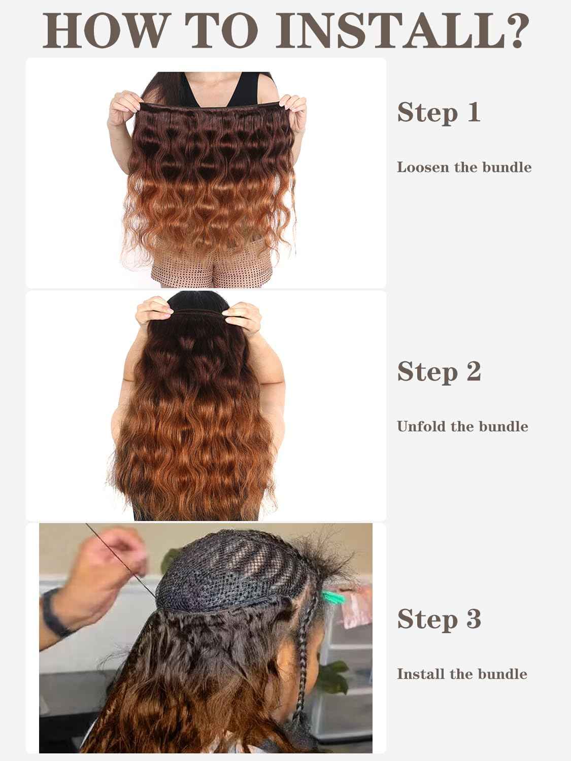 2 Tone Ombre Brazilian Body Wave Hair 3 Bundles Brazilian Remy Virgin Human Hair Weave Bundles 100% Unprocessed Body Wave Human Hair Extensions T4/30 Medium Brown/Medium Auburn(10 12 14)