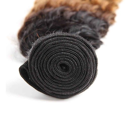 Habiliana Bundles Human Hair 20 22 24 Inch Omber Deep Wave Human Hair Bundles Natural Chocolate Brown T1B/4/30 11A Unprocessed Brazilian Virgin Quick Weave Hair Extensions for Black Women