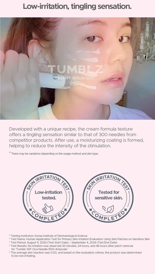 Tumblz Cica Reedle Ampoule, 3GF Complex, Skin Revitalizing Formula, 1500 Concentration