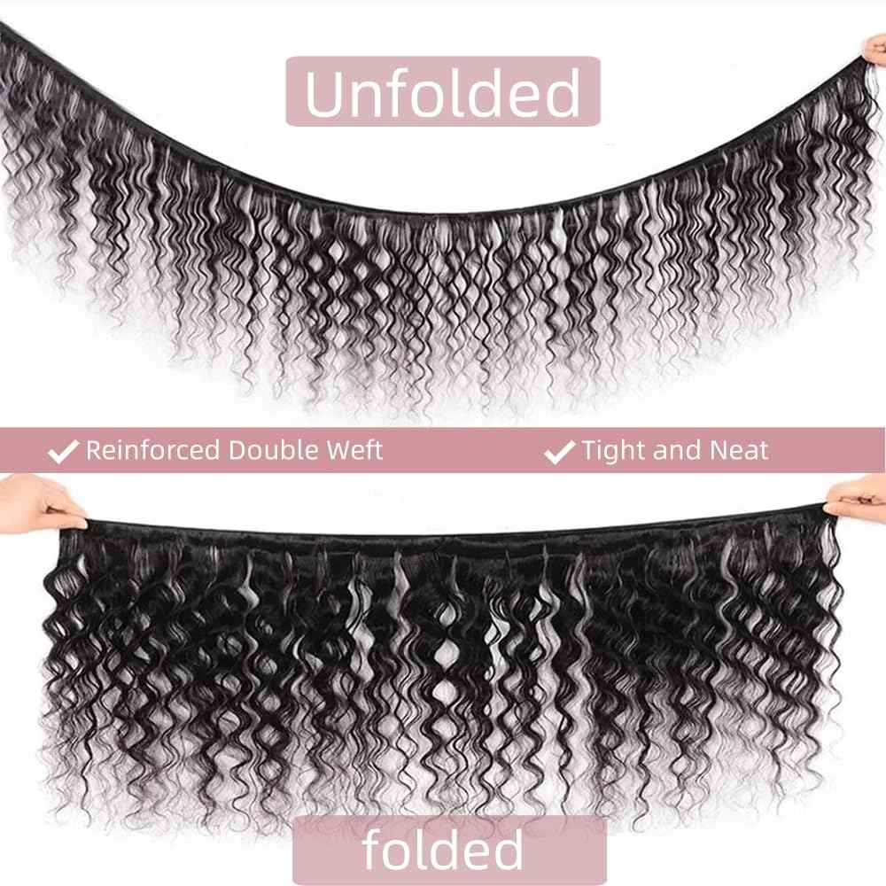 20 22 24 Inch Human Hair Bundles Loose Deep Wave 3 Bundles/Lot 12A Grade 100% Unprocessed Brazilian Virgin Hair Weave Bundles Double Weft For Black Women