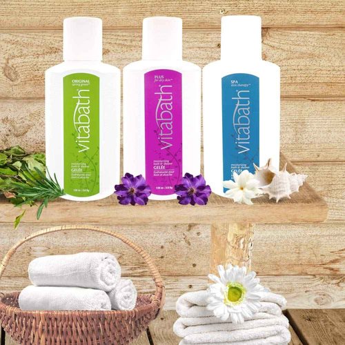 Vitabath Original Spring Green Moisturizing Bath & Shower Gel Wash Invigorating Botanical Skin Rejuvenation Hydrating Dry Skincare Body Cleanser & Foaming Gelee - 128 oz