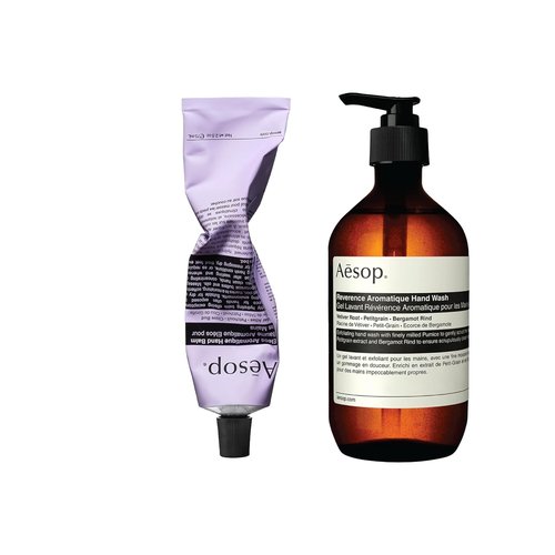 Aesop Reverence Aromatique Hand Wash (16.9 oz) + Eleos Aromatique Hand Balm (2.5 oz) | Set of 2